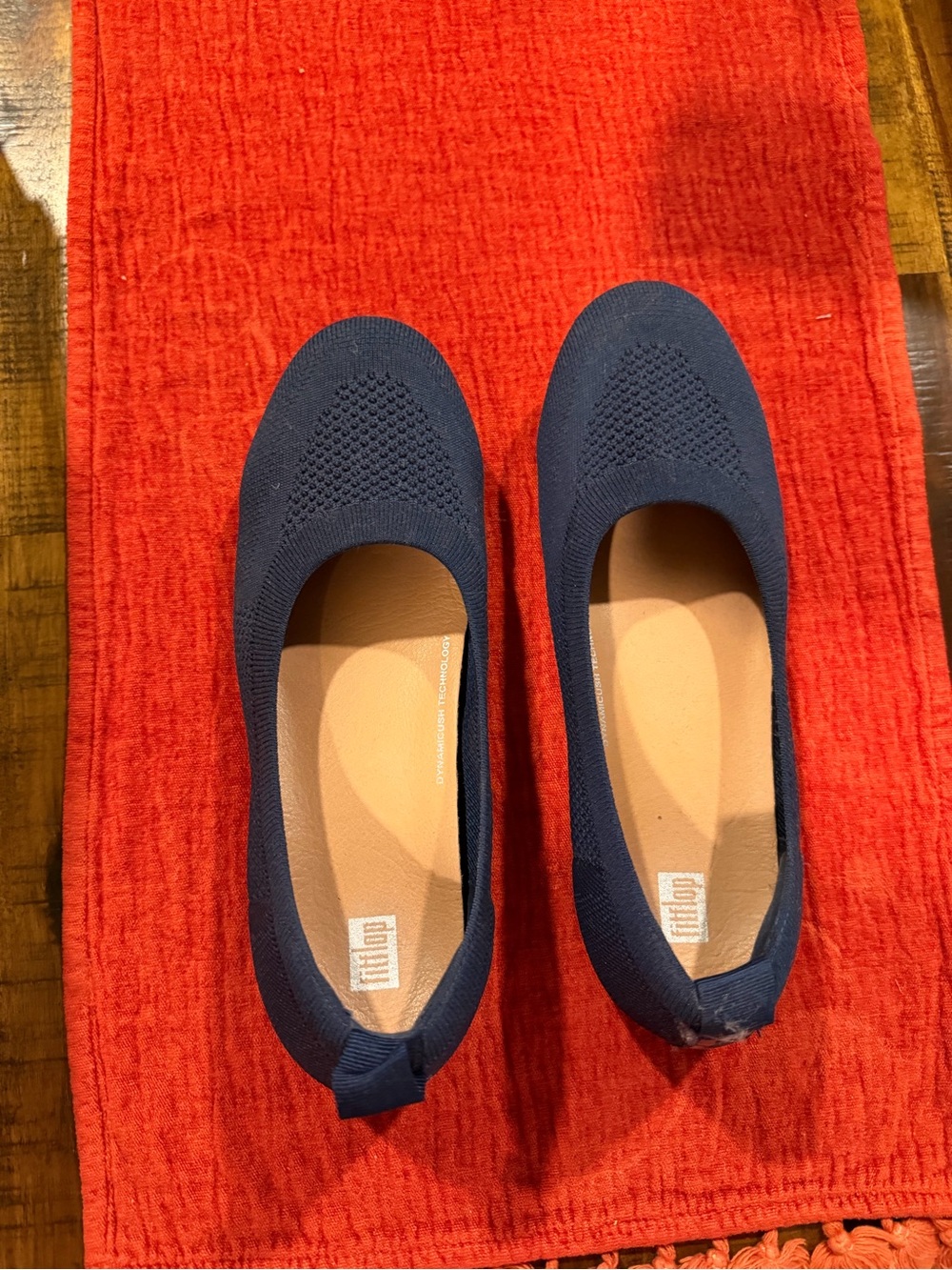Fitflop Navy Knit Slip-On Ballet Flats